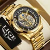 Reloj Clásico Hombre LIGE Dorado