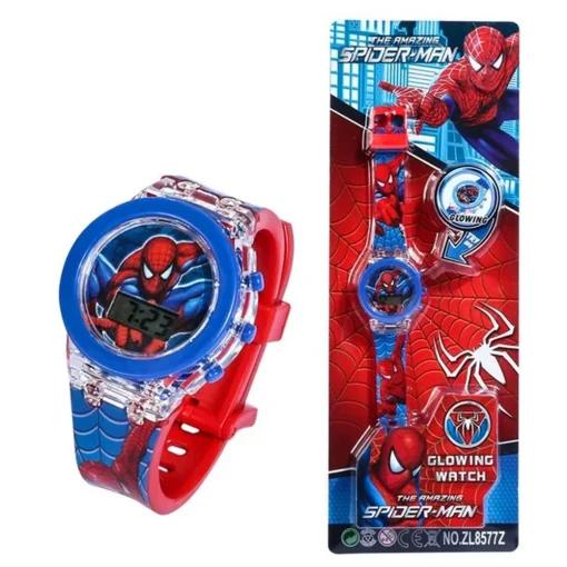 Reloj LED de araña para niños y niñas