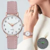 Reloj Moda Mujer Cuero Cuarzo Relojes Elegancia Luz