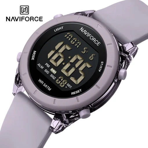 Reloj NAVIFORCE para mujer, casual, salvaje, 50m, impermeable, LCD, digital, electrónico