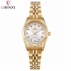 Reloj de pulsera impermeable dorado de lujo para mujer, con diamantes de imitación, marca CHENXI