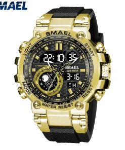 Reloj deportivo Smael para hombre, reloj militar digital de cuarzo 8093