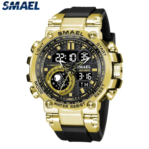 Reloj deportivo Smael para hombre, reloj militar digital de cuarzo 8093