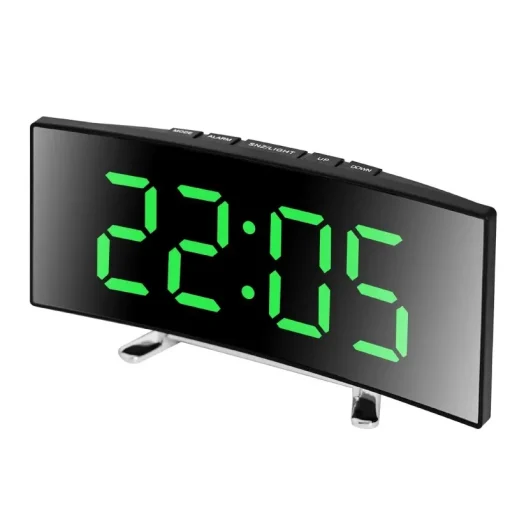 Reloj despertador digital LED creativo curvo