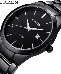 Reloj para hombre CURREN, moda simple, correa de acero delgada, resistente al agua