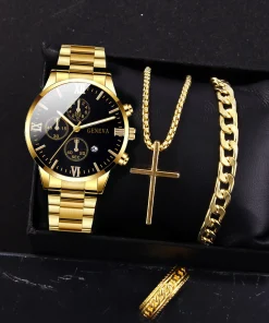 Reloj pulsera anillo brazalete cruz 4 piezas