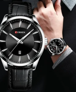 Relojes Cuarzo CURREN para hombres, correa cuero