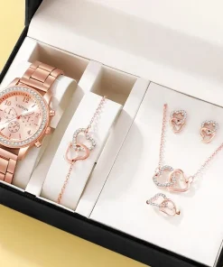 Relojes de mujer de 6 piezas, lujo