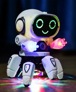 Robot musical y bailarin con luces LED y 6 garras juguete didáctico e interactivo para niños. ¡Regalo perfecto para niños!