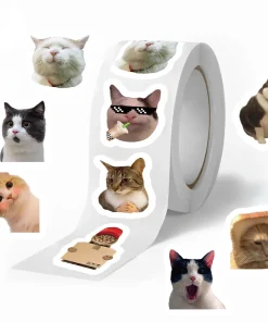 Roll 500 de divertidos adhesivos de dibujos MEME de gatos