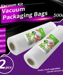 Rollos para vacío texturizados de 500 cm, 2 uds