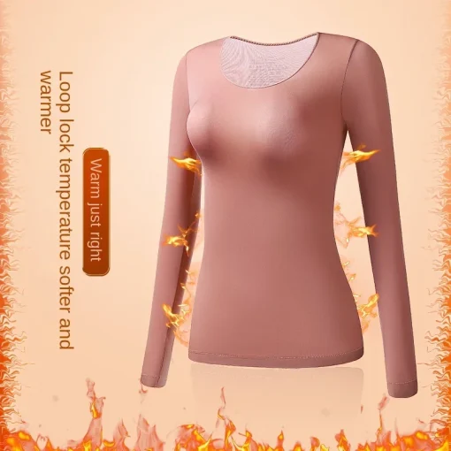 Ropa interior térmica de mujer Otoño Invierno Camiseta térmica delgada