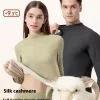 Ropa interior térmica otoño e invierno para hombre de seda y cachemir