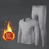 Ropa interior térmica para hombre larga con capa base deportiva de forro polar para invierno frío