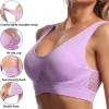 Sujetador deportivo sin costuras de mujer de malla, para gimnasio, running, ropa interior, antichoques, inalámbrico, 6XL, talla grande, parte superior corta transpirable, sujetador de yoga