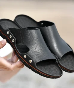 Sandalias de cuero genuino para hombre