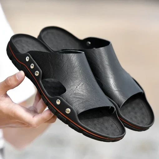 Sandalias de cuero genuino para hombre