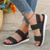 Sandalias planas negras antideslizantes mujer