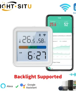 Sensor inteligente de temperatura y humedad WiFi Tuya