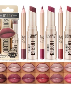 Set de Labial y Delineador de Labios 12 Colores USHAS