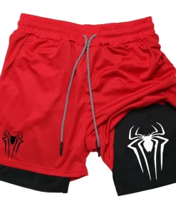 Shorts Deportivos Performance Y2K Hombres Araña GYM