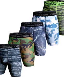 Shorts de compresión masculinos camuflaje