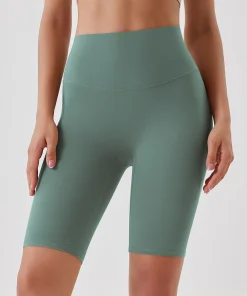 Shorts de yoga cortos para mujer, cintura alta, transpirables