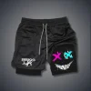 Shorts deportivos transpirables de doble capa para hombre