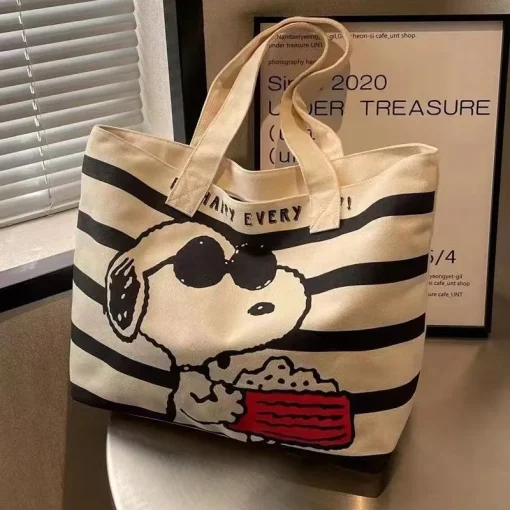 Snoopy Bolsa de lona con gran capacidad para chicas