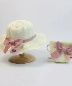 Sombrero de paja y bolso bandolera para niñas