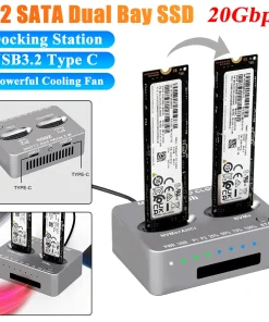 Station d'accueil SSD NVME double baie M.2