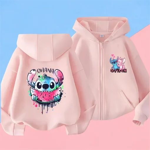 Sudadera Stitch con cremallera para niños y niñas