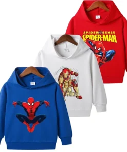 Sudadera con capucha Spiderman primavera-otoño para niños