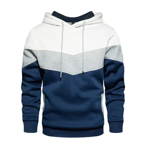 Sudadera con capucha patchwork para hombres