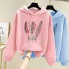 Sudaderas con capucha estampadas de plumas de moda para mujer