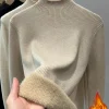 Suéter de cuello alto cálido de invierno para mujer, elegante