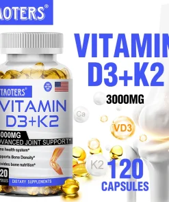 Suplemento TAOTERS de vitamina D3+K2 sin OGM para fortalecer articulaciones, huesos y sistema inmune