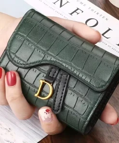 Tarjetero de lujo para mujer, Mini cartera de carta de PU