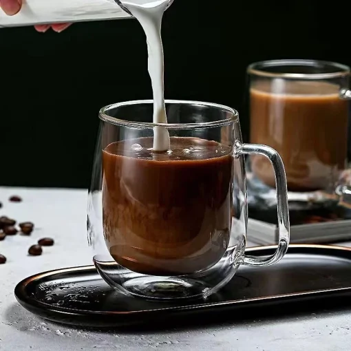 Taza de cristal de borosilicato