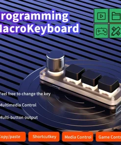 Teclado Macro Mecánico para Juegos RGB Mini Programado Personalizado Perilla 3 Teclas para Photoshop