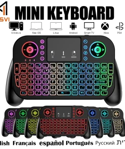 Teclado inalámbrico mini V8 2,4 G y 7 colores