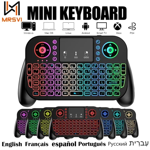 Teclado inalámbrico mini V8 2,4 G y 7 colores