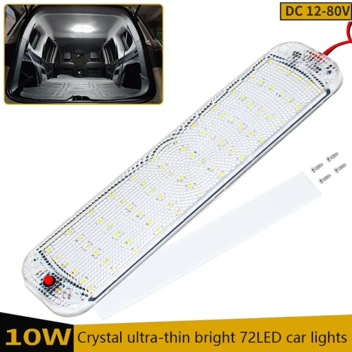 Tira de luces LED interior de 12V-80V y 72 LED