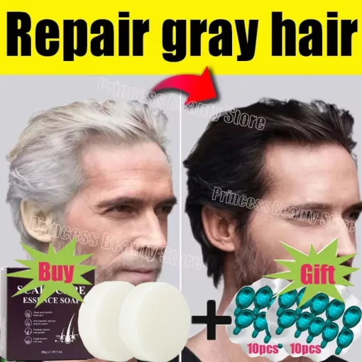 Tratamiento capilar canas Gris Blanco