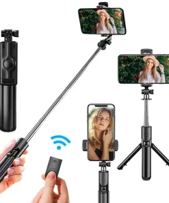 Trípode palo selfie inalámbrico con mando Bluetooth