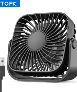 Ventilador portátil TOPK de 10 cm y USB para acampar