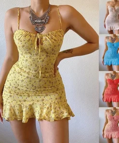 Vestido camisola floreado cómodo de verano y sexy para mujer