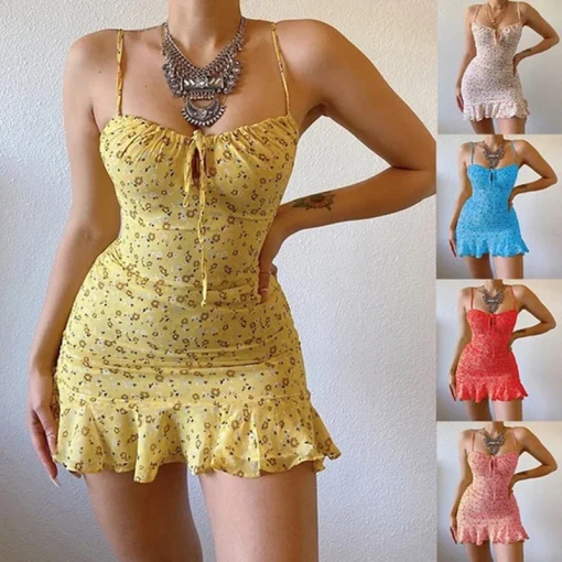 Vestido camisola floreado cómodo de verano y sexy para mujer