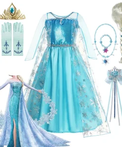 Vestido de Elsa Reina de las Nieves para Niñas