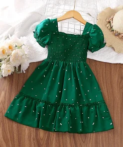 Vestido de Princesa Verde Oscuro Niñas Niñas de 2 a 6 Años